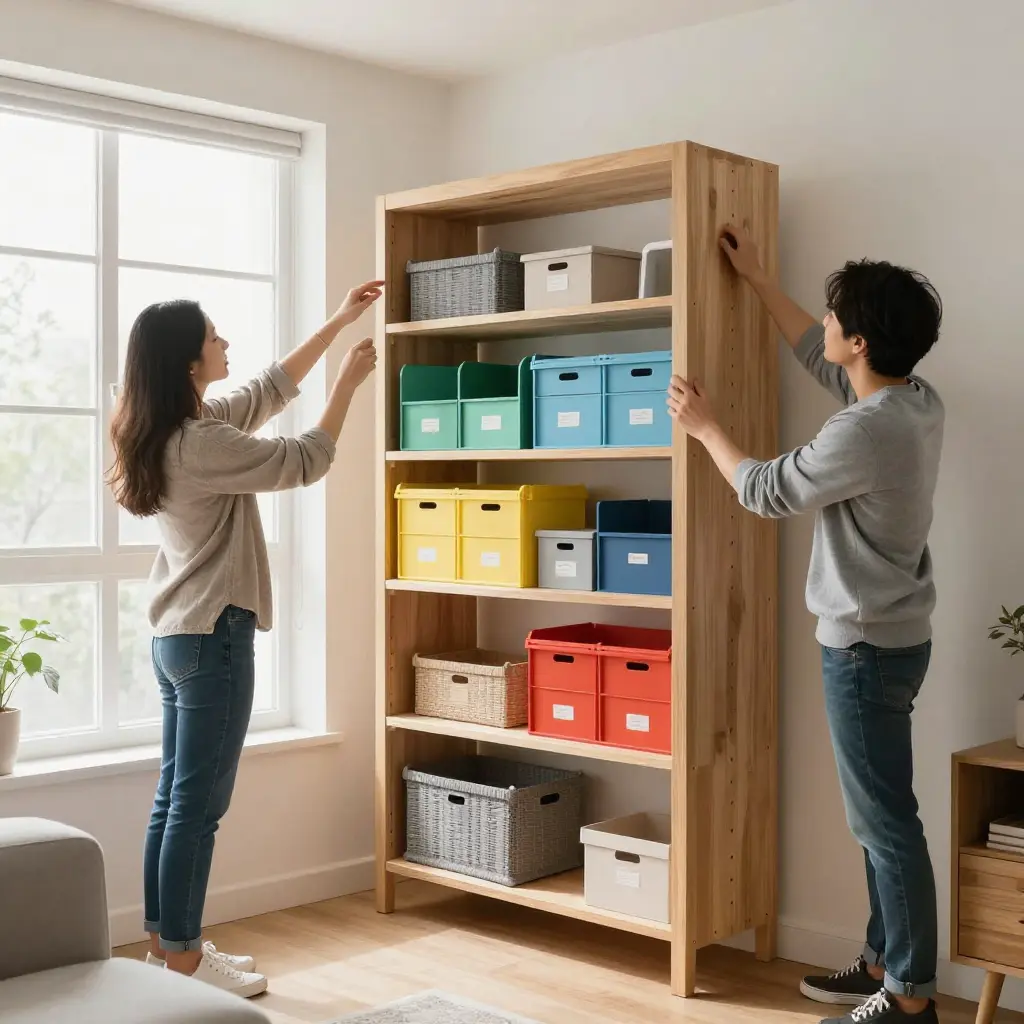 Team collaborating on a home organizing project